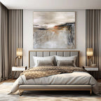 Beige, Gray and Brown with Subtle Textures "Desert Dawn" Abstract Landscape Painting On Canvas PS1128