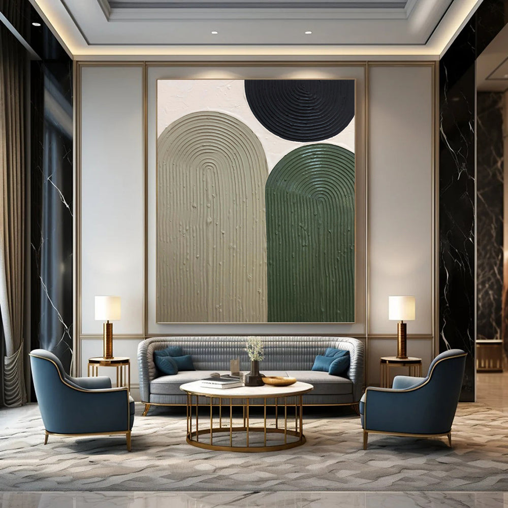 “Neutral Arch Textures” - Earthy Tones Abstract Painting On Canvas PT1166