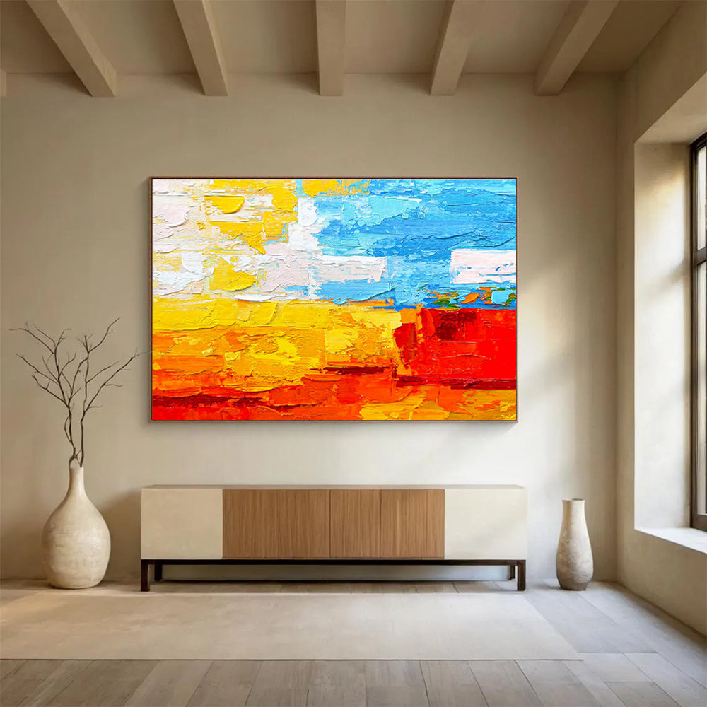 “Pink, Purple, and Blue Abstract Dusk” Abstract Painting On Canvas DKS270