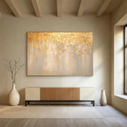 “Gilded Drip Elegance” - Gold - Accent Abstract Painting On Canvas PT1535