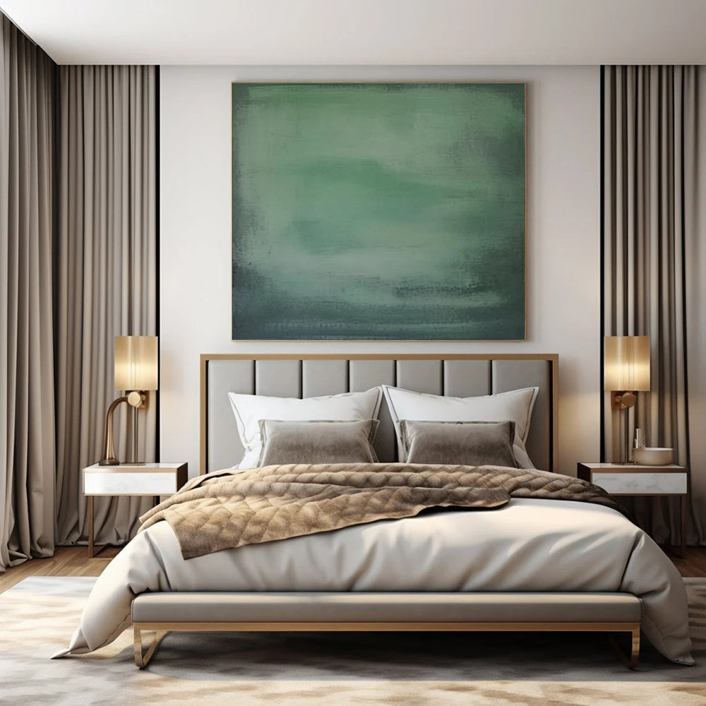 Green, Light Green with Subtle Gradients "Muted Calm" Abstract Painting On Canvas PS1465