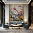 Pastel Floral Impasto, Post - Impressionistic, Painting On Canvas PT2142