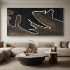 “Black - White Abstract” - Avant - Garde Abstract Painting On Canvas PS0070