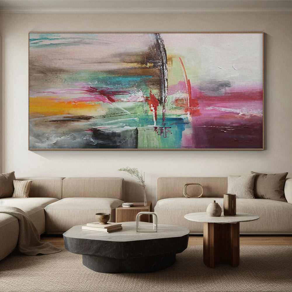 “Color Clash Abstract” - Modern Abstract Painting On Canvas PS0056