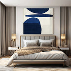 Light Green, Beige, White, and Gray Shapes "Nature's Geometry" Abstract Geometric Painting On Canvas PS1063