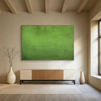 “Vibrant Green Textured Field” - Color Field - Painting On Canvas PT1792