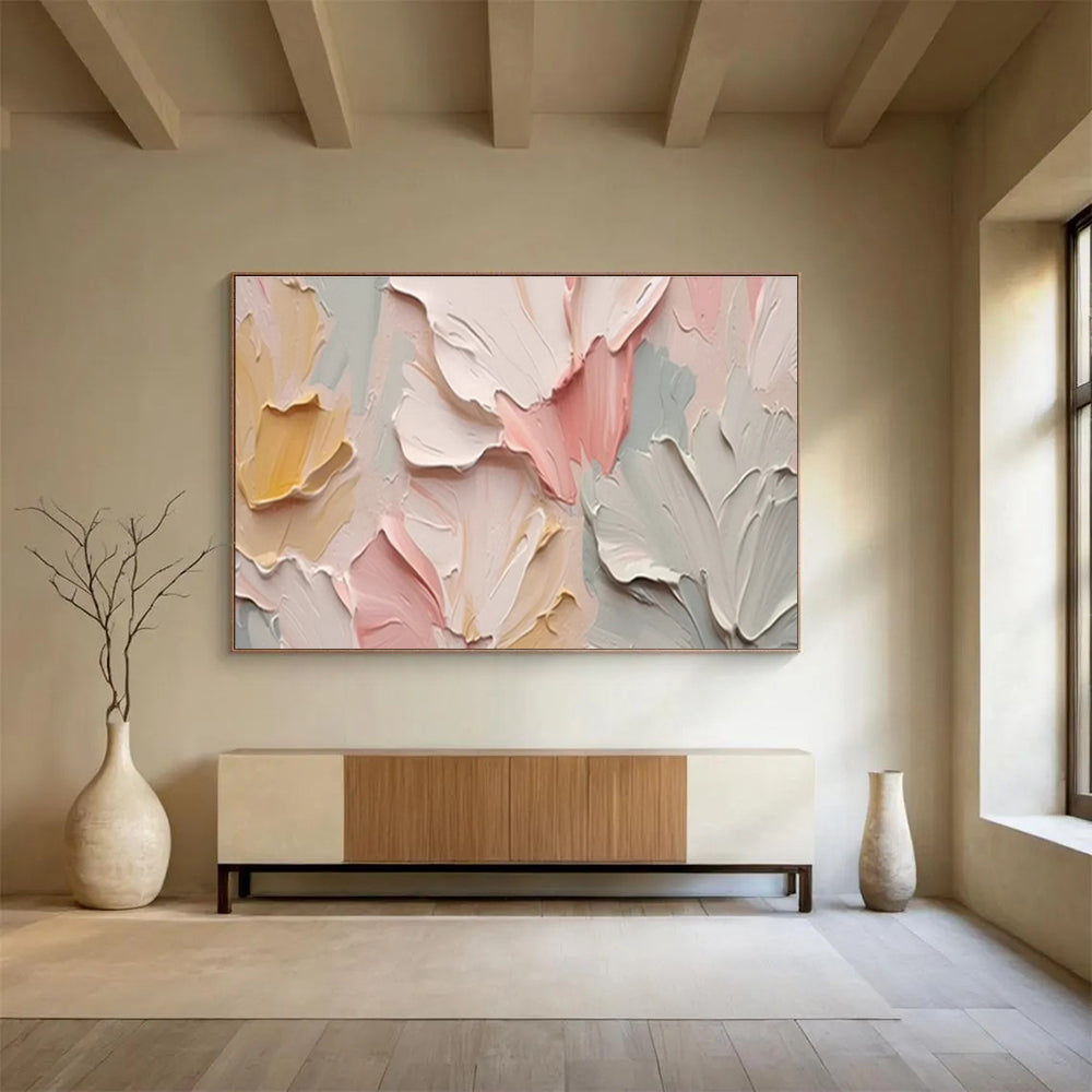 Pastel Petals - Abstract Floral Acrylic Painting, Great for Nursery & Dressing Room DKS667