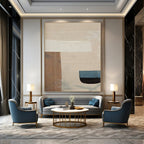 “Cardboard - Inspired Collage” - Neutral Tones & Minimalist Forms Painting On Canvas DS182