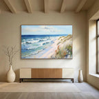 “Blue Seas & Sandy Shores” - Impressionist Seaside - Painting On Canvas PT1697