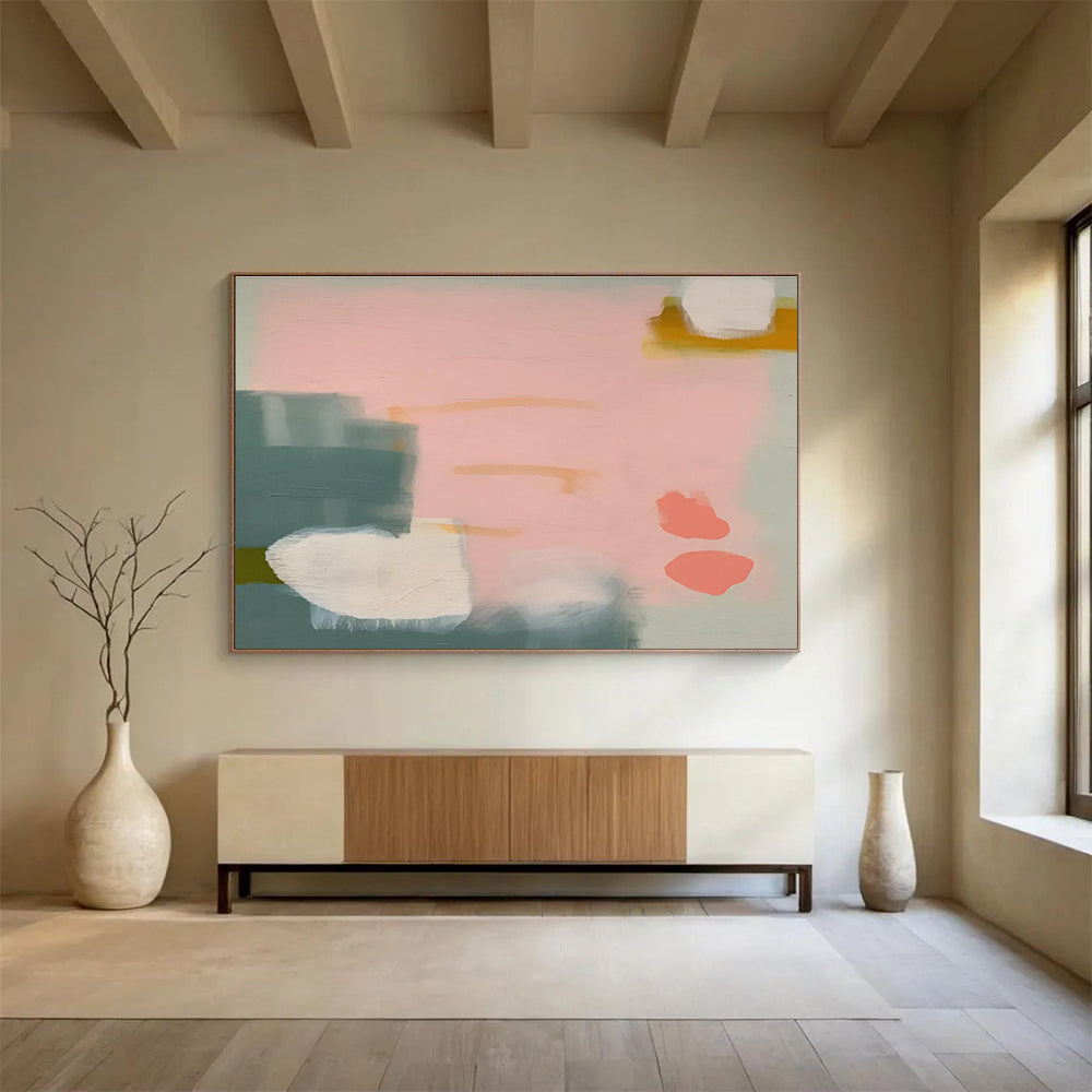 “Geometric Pastel Mix” - Minimalist Abstract Painting On Canvas DKS488