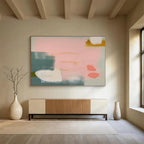 “Geometric Pastel Mix” - Minimalist Abstract Painting On Canvas DKS488