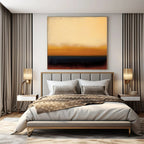 Beige, Orange, Blue with Horizontal Gradients "Desert Dusk" Abstract Painting On Canvas PS1190