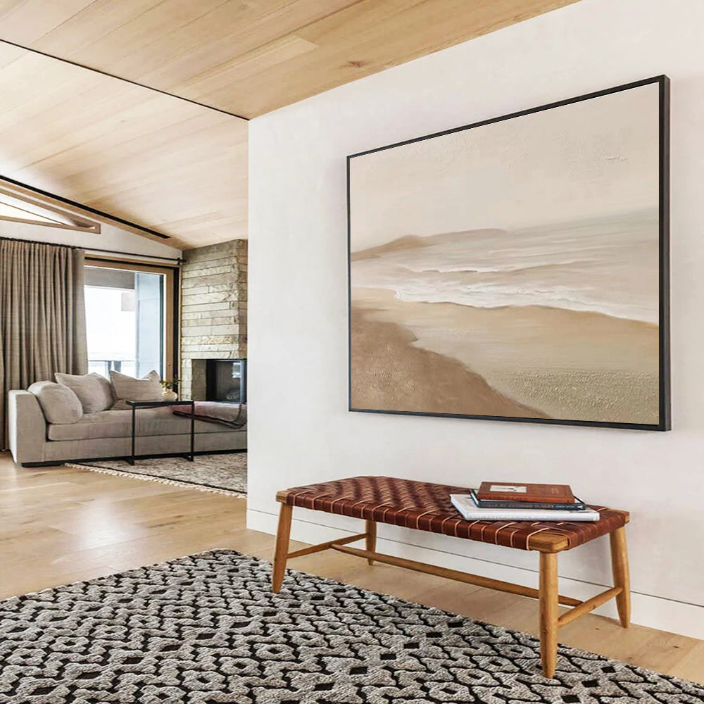 “Minimalist Beach Scene” - Seascape Painting On Canvas DKS526