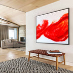 “Dynamic Red Abstract Wave” - Abstract Painting On Canvas DKS569