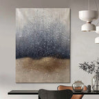 “Silver - Brown - Black Rain Abstract” - Textured Abstract Painting On Canvas PT1969