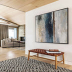 “Blue - Grey Textured Silence” Abstract Painting On Canvas DKS293