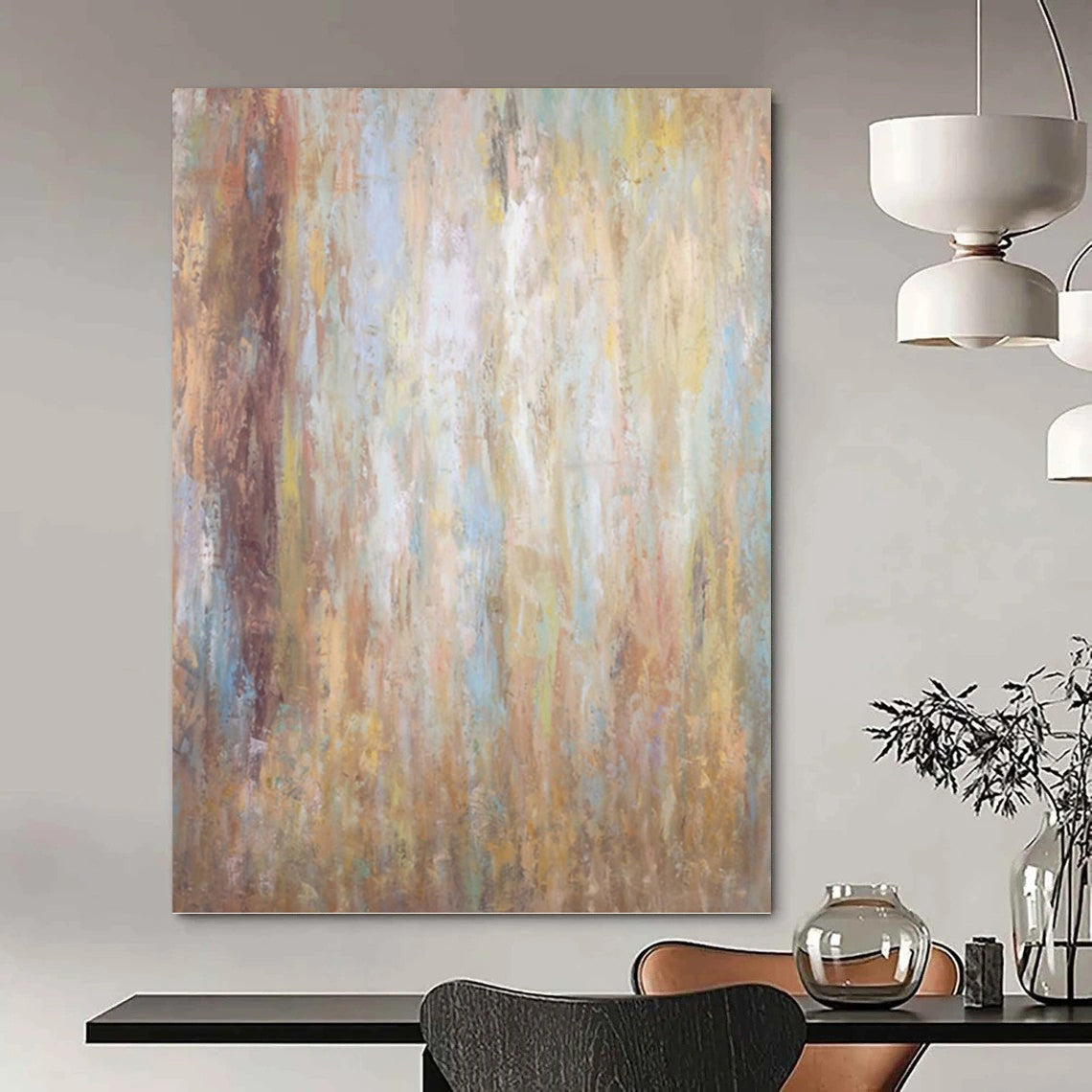 “Warm Tones Blend: Earthy Hues Abstract” - Textured Abstract Painting On Canvas PT0946