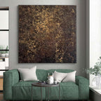 “Brown - Gold Textured Abstract” - Brown, Gold Textured Abstract Painting On Canvas PS0448