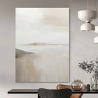 “Soft Neutral Abstract Horizon” - Minimalist Landscape Painting On Canvas DS359