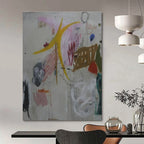 Eclectic Shapes, Colors "Dream Junk Drawer" Abstract Painting On Canvas PS1408
