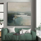 “Muted Landscape Abstract” - Muted Tones Abstract Landscape Painting On Canvas PS0740