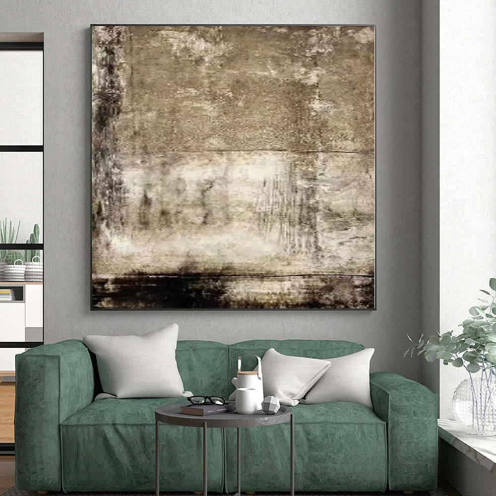 “Brown Textured Abstract” - Brown Abstract Textured Painting On Canvas PS0553