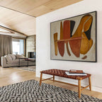 “Abstract Shapes in Earth Tones” - Minimalist Oil Painting on Canvas PT1492