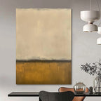 “Beige - Grey - Gold Abstract Divide” - Color - Field Painting On Canvas PT1238