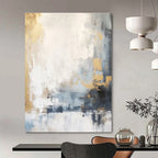 Gray, White, Gold, Blue with Abstract Blends "Blended Beauty" Abstract Painting On Canvas PS1339