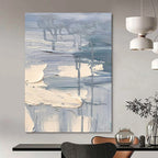 “Grey - White Textured Abstract” - Minimalist Abstract Painting On Canvas PT1292