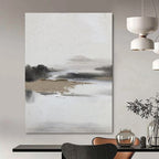 “Textured Landscape in Gray” - Landscape, Textured - Styled Painting On Canvas PT1672