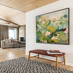 “Soft - Toned Lotus Flowers” - Minimalist Floral Painting On Canvas PT089