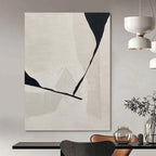“Black - White Geometric Intersection” - Contemporary Abstract Painting On Canvas PS0147