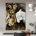 “Lion and Lamb Harmony” Painting On Canvas PT1452