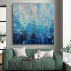 “Gradient Blue Abstract Depths” - Ocean - Inspired Abstract Painting On Canvas PS0045