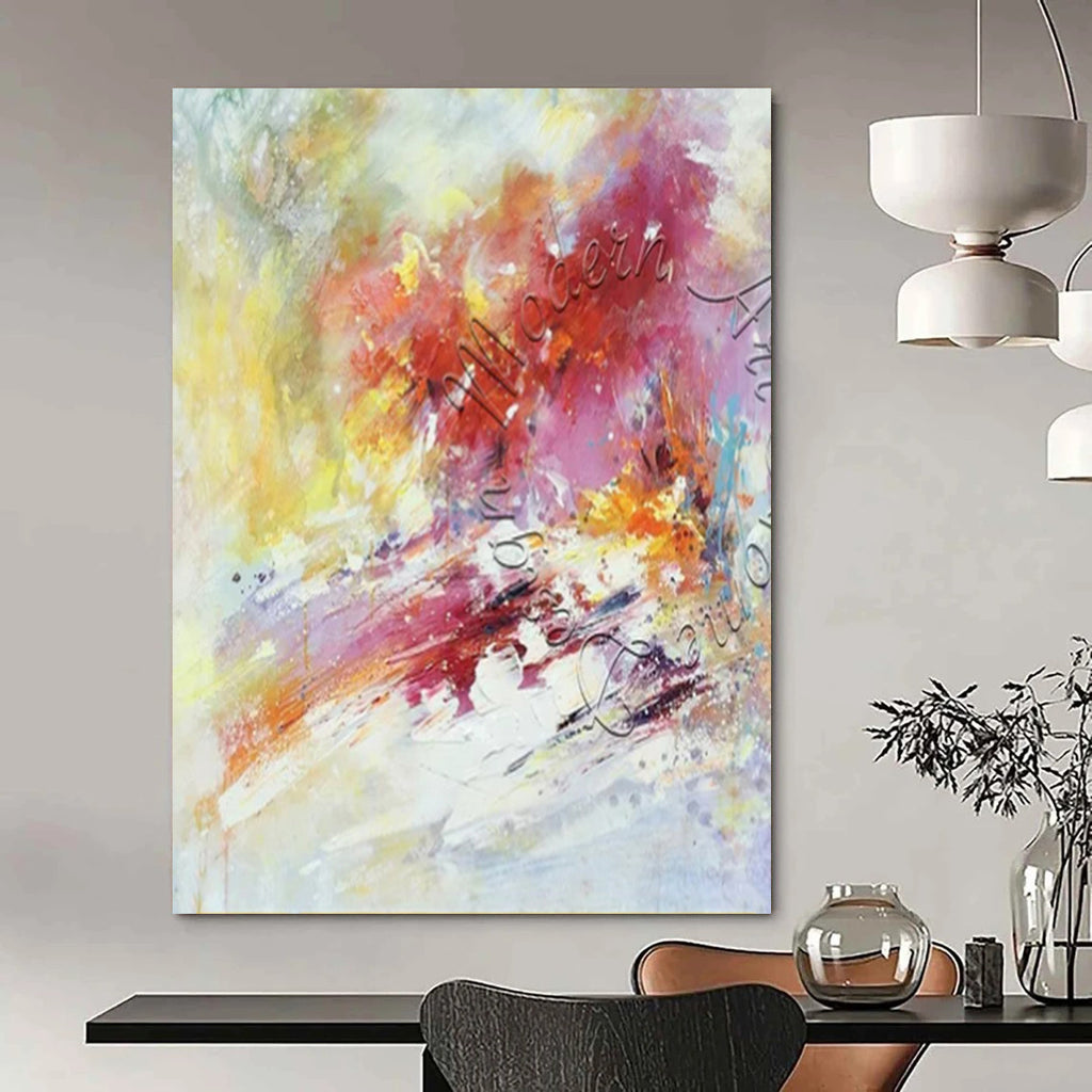 Bright Color Burst, "Rainbow Rhapsody" – Abstract Expressionist Painting On Canvas PS0929