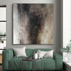 “Neutral - Toned Abstract Subtle Shapes” - Quiet Abstract Painting On Canvas PS0367