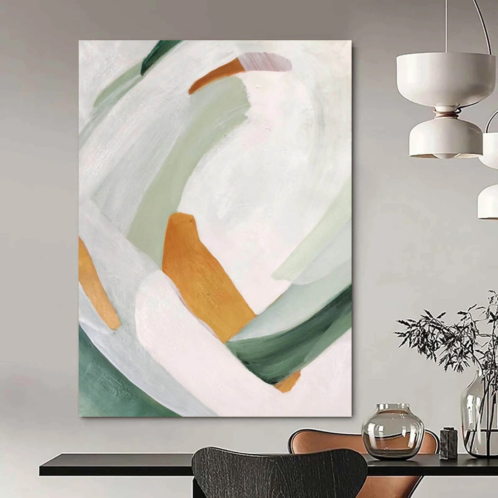 “Soft Tones Geometric Abstract” - Pastel Shapes in a Gentle Composition Painting On Canvas DS257