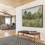 “Lush Green Field with Trees” - Realistic Oil Painting on Canvas PT1490