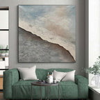 “Textured Coastal Abstract Landscape” - Minimalist Landscape Painting On Canvas PS0323