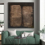 “Brown Textured Diptych” - Brown Abstract Textured Painting On Canvas PS0548