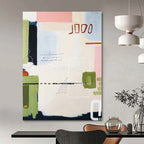 “Pastel - Colored Abstract Composition” - Soft Abstract Painting On Canvas PT1109