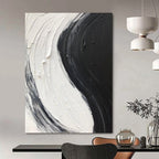 “Black and White Swirl” - Dynamic Abstract Painting On Canvas DS376