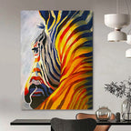 “Colorful Zebra Abstract” - Expressionist - Inspired Animal Painting On Canvas PT1428