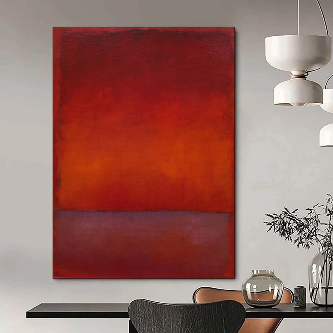 “Red - Orange Gradient Abstract” - Color - Field Painting On Canvas PT1946