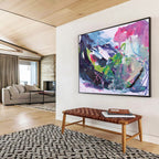 “Vibrant Color Explosion Abstract” - Bold Abstract Painting On Canvas PT131