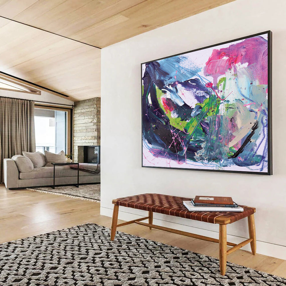 “Vibrant Color Explosion Abstract” - Bold Abstract Painting On Canvas PT131