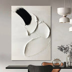 “Black and White Textured Abstract” - Abstract, Tactile - Styled Painting On Canvas PT1665