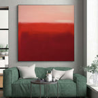 “Crimson Gradient Field” - Red - Toned Gradient Abstract Color - Field Painting On Canvas PS0744