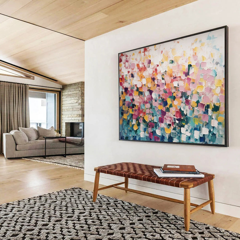 “Sunlit Forest Reflection Abstract” - Ethereal Landscape Painting On Canvas PT162